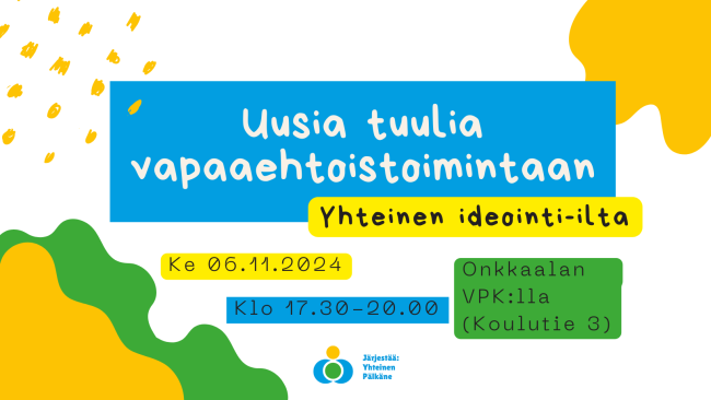 Uusia tuulia vapaaehtoistoimintaan - yhteinen ideointi-ilta