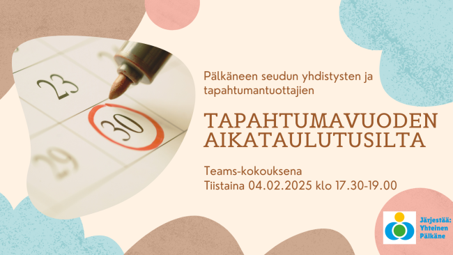 Pälkäneen seudun tapahtumavuoden aikataulutusilta 2025